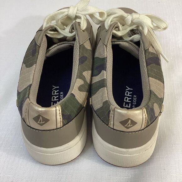 Sperry Top Sider Tan and Camo Lace-up Women’s sneakers  Size 6.5 - Picture 4 of 8